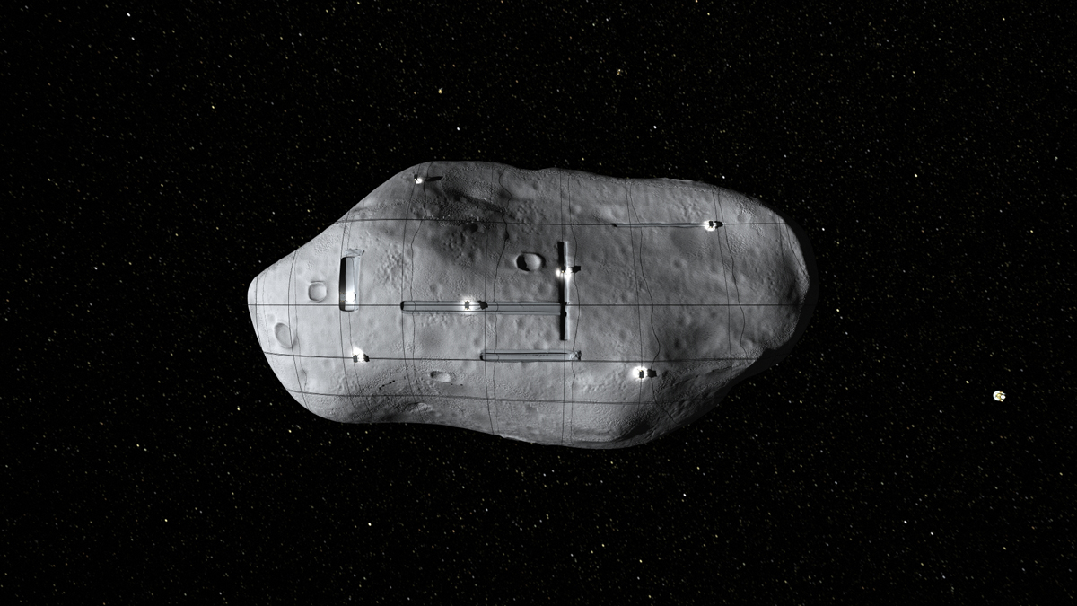 Swarm of Spacecraft on an Asteroid