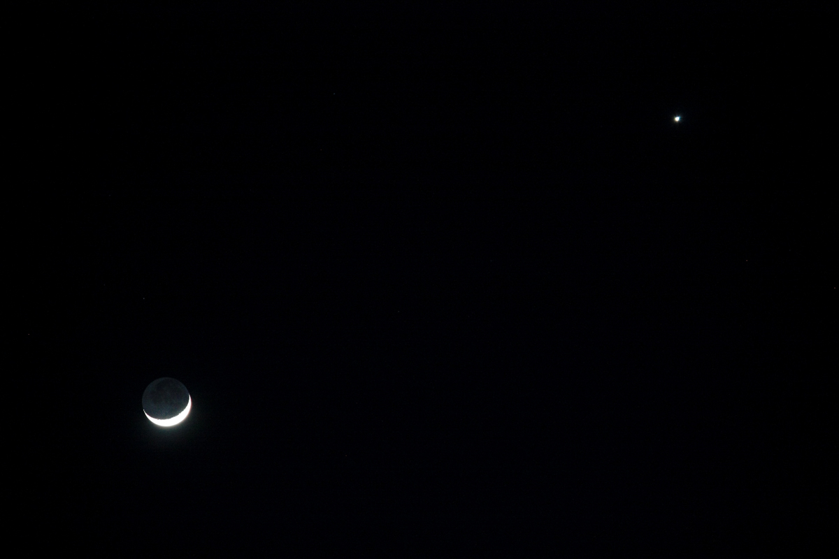Venus and the Crescent Moon over Arizona