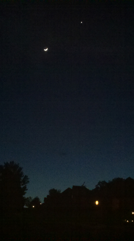 Venus and the Crescent Moon over Arkansas