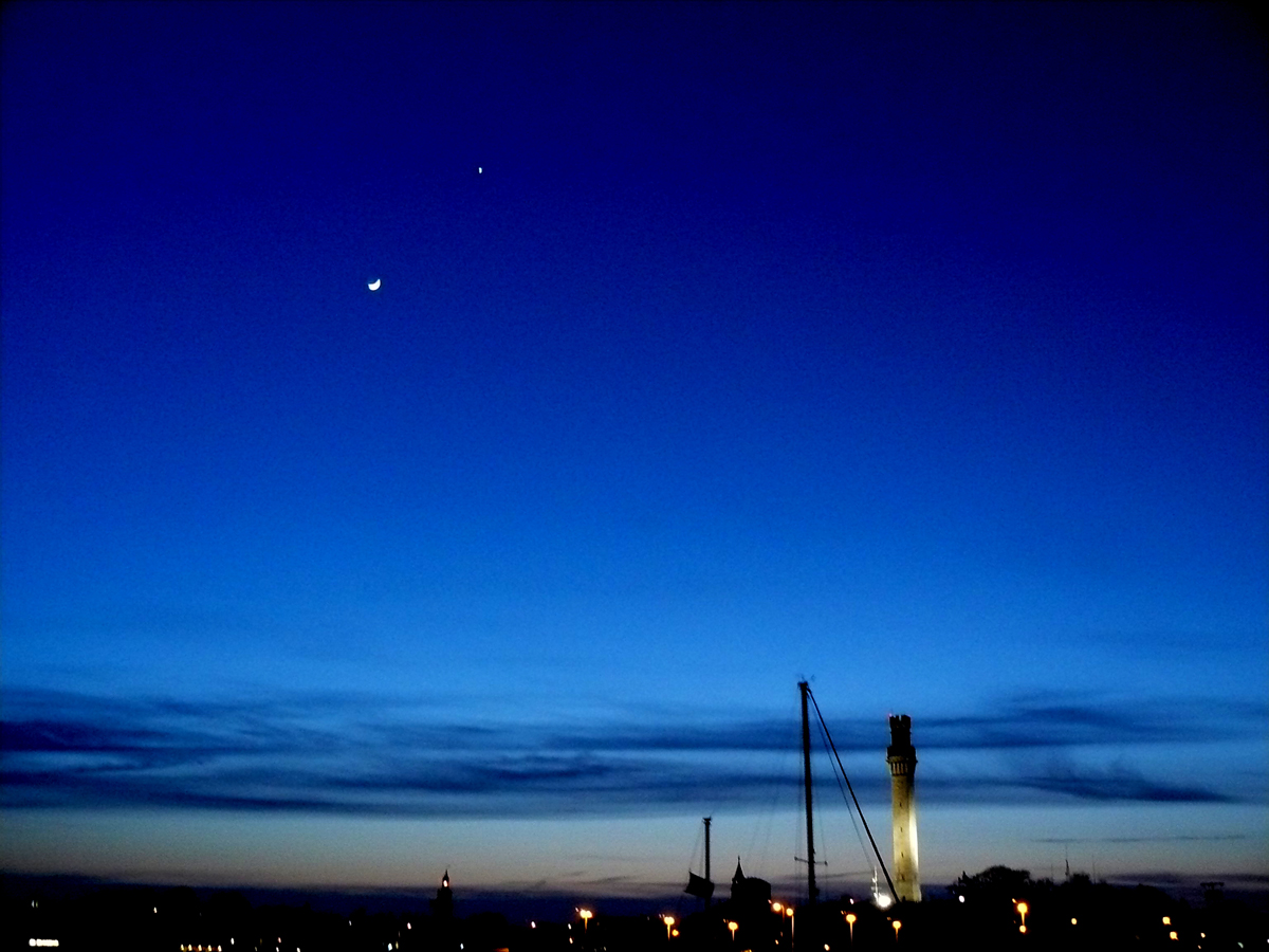 Moon, Venus, and the Pilgrim Monument