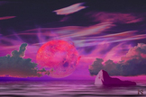 Artist's impression of sunrise from the surface of Gliese 581c, an Earthlike planet in the habitable zone of its red dwarf star.