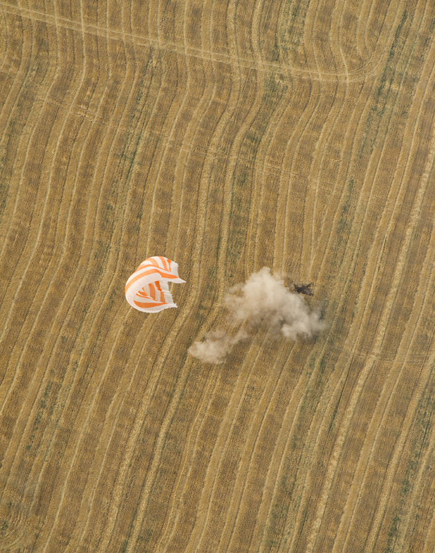 Expedition 30 Landing Seen from Above