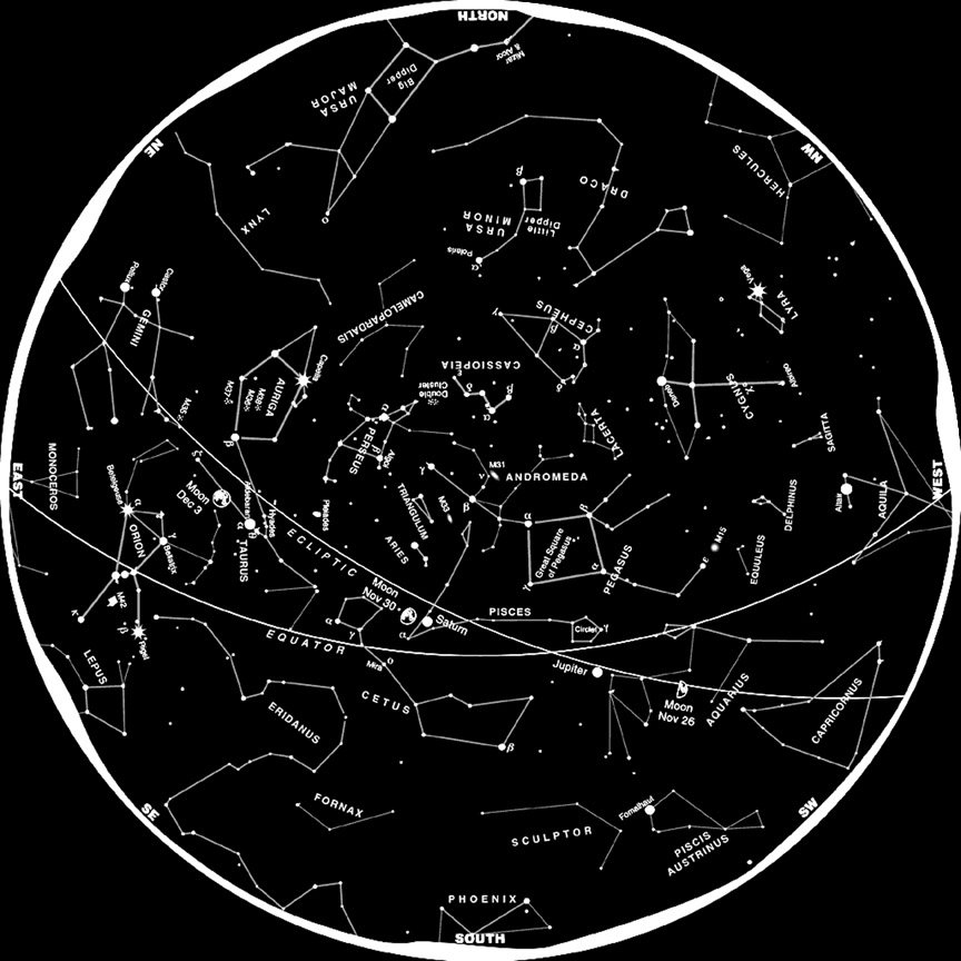 What zodiac constellations are currently visible?