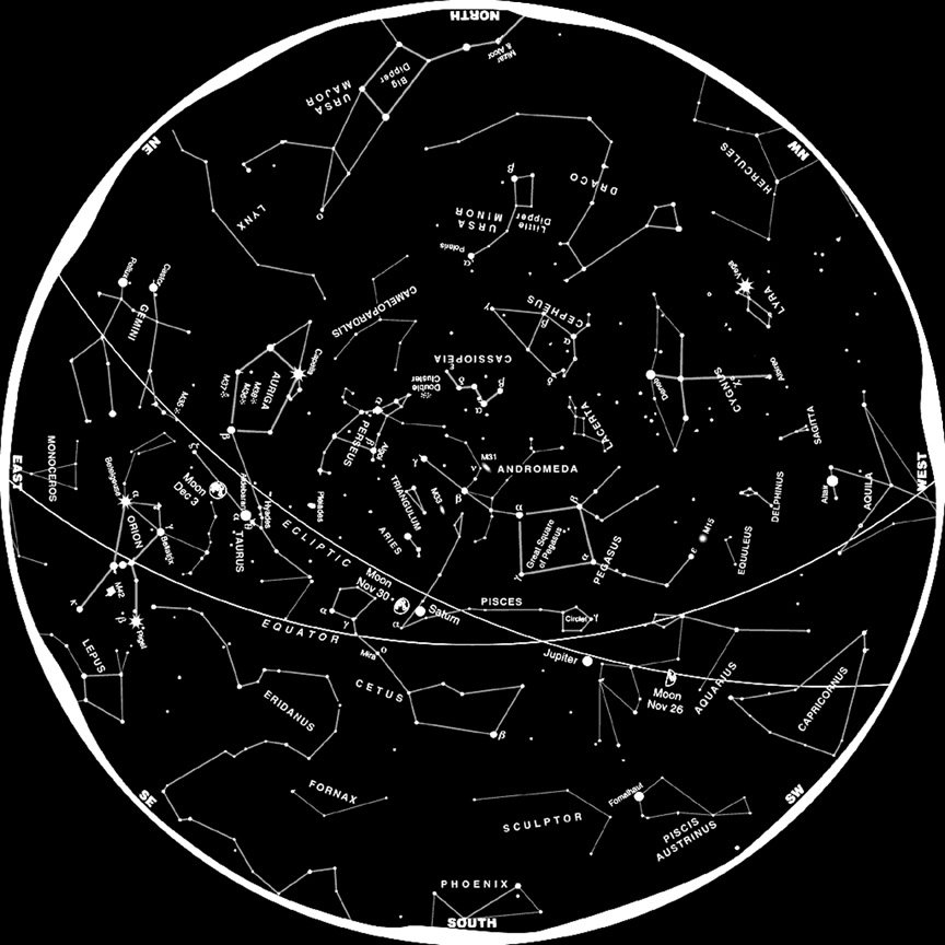 Summer Constellations Northern Hemisphere Star Chart