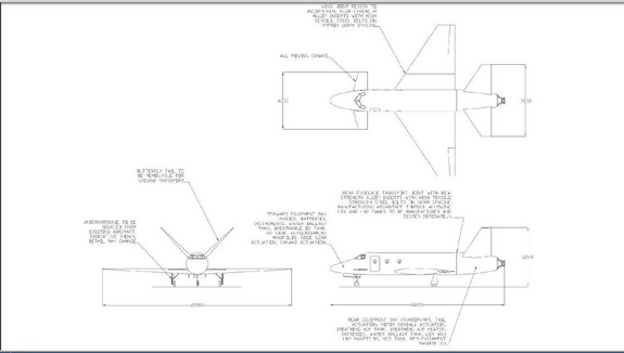 A design drawing of the Vinci suborbital space plane Concept 2 under review by the European Space Agency.