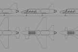 This graphic shows several concept ideas for the European Vinci suborbital space plane: From left to right: Concept 1, Concept 2 and Concept 3,