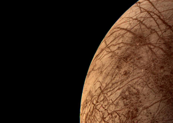This color image of the Jovian moon Europa was acquired by Voyager 2 during its close encounter on July 9, 1996.