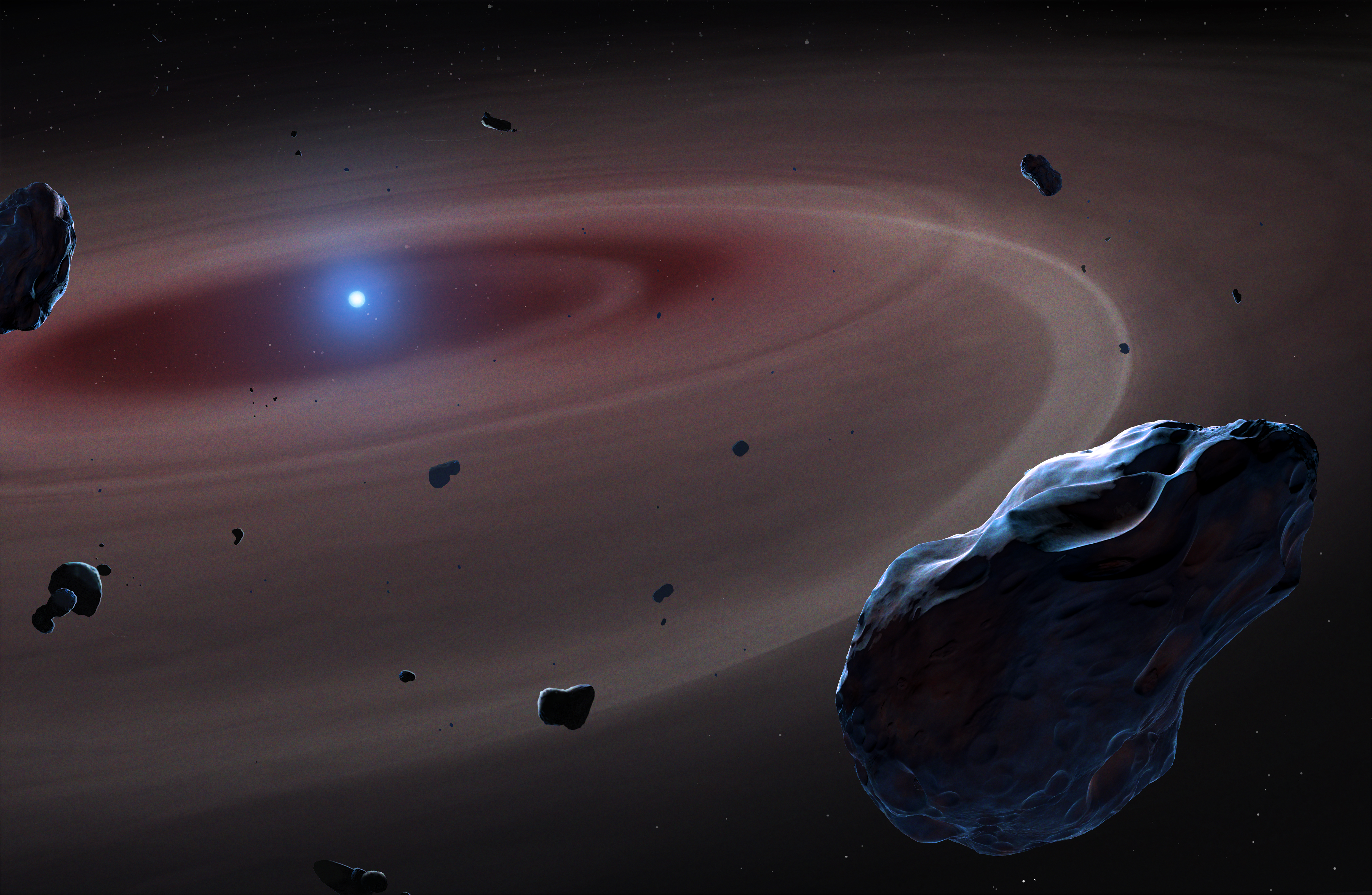 White Dwarf Surrounded By Dust and Rocky Material