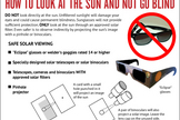 You should never look directly at the sun, but there are ways to safely observe an eclipse. <a href="http://www.space.com/15614-sun-observing-safety-tips-infographic.html">See how to safely observe a solar eclipse with this Space.com infographic</a>.