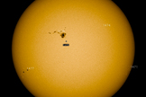 Sunspot AR 1476 compared to the size of Earth. Image released May 10, 2012.