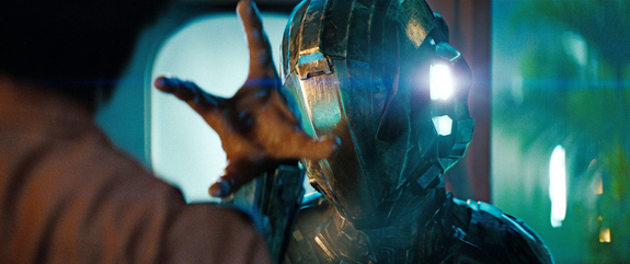 An alien invader reaches for its human target in "Battleship."