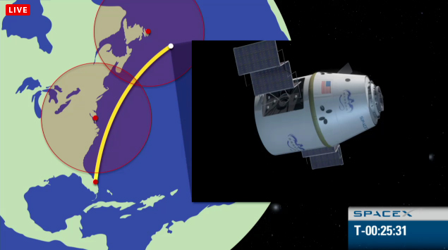 SpaceX Falcon 9/Dragon Launch Trajectory to ISS