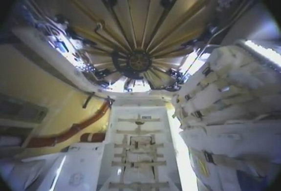 SpaceX tweeted this photo of the Dragon's spacecraft interior in space on May 22, 2012. The company wrote: "First look inside Dragon in orbit. pic.twitter.com/IEx7UhPo."
