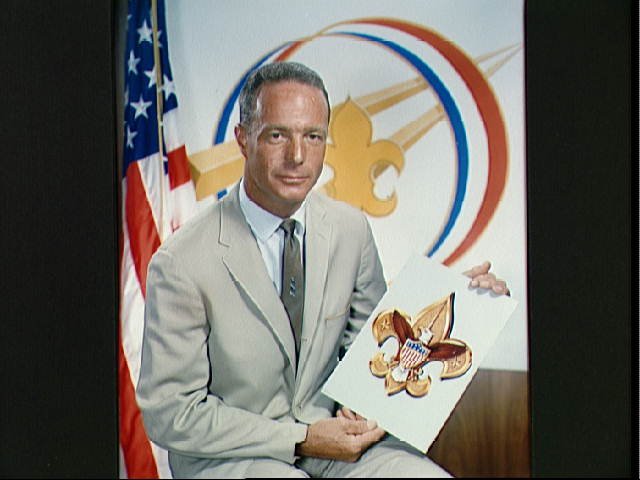 Portrait of Astronaut M. Scott Carpenter with Boy Scout Emblem