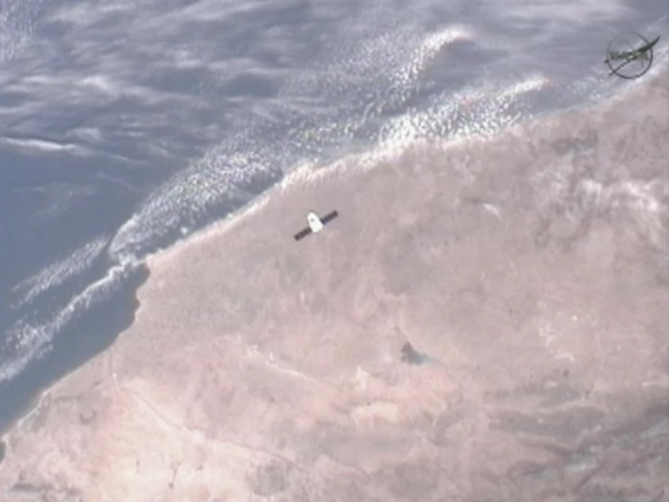 SpaceX Dragon at ISS: Over Morocco