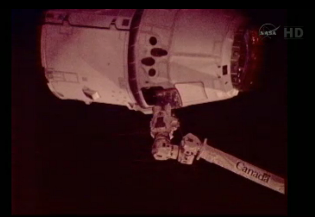 Dragon Capsule Captured by ISS