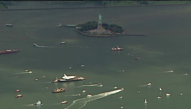 Shuttle Enterprise and Statue of Liberty