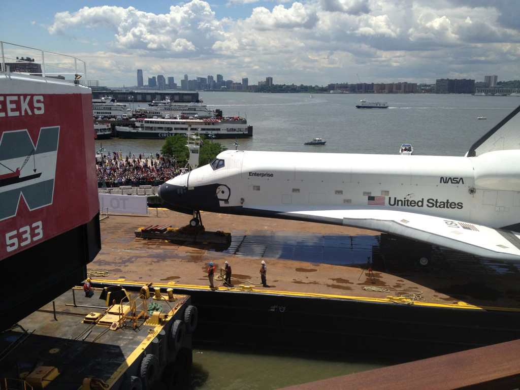 Shuttle Enterprise Arriving at the Intrepid Museum