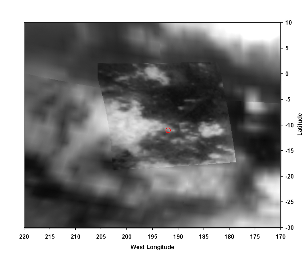Huygens Landing Site on Titan from Cassini