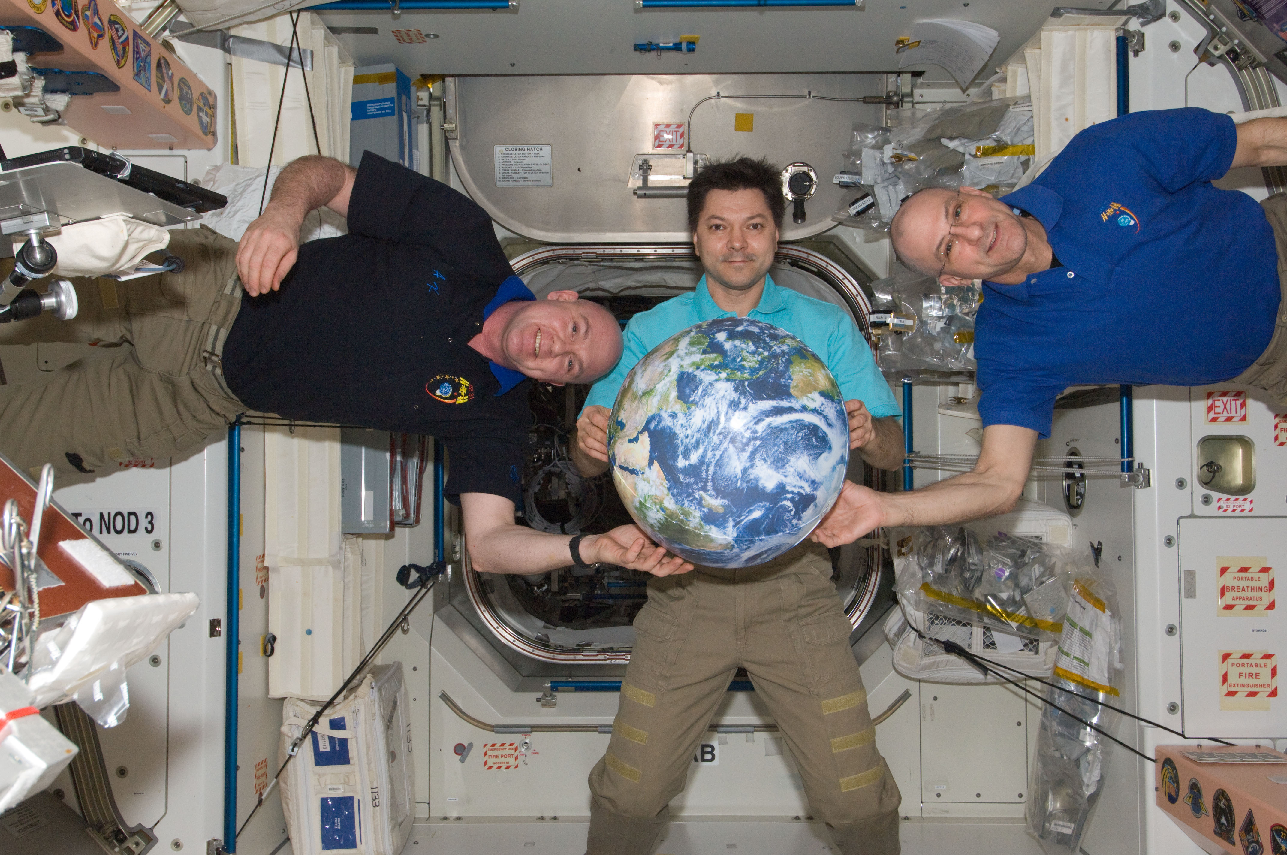 Crew with Globe