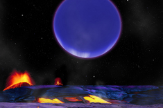 Artist's conception of alien planets Kepler-36b and c