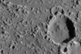 Galileo images of the surface of Jupiter's moon Callisto have revealed large landslide deposits within two large impact craters. The two landslides are about 3 to 3.5 km in length.