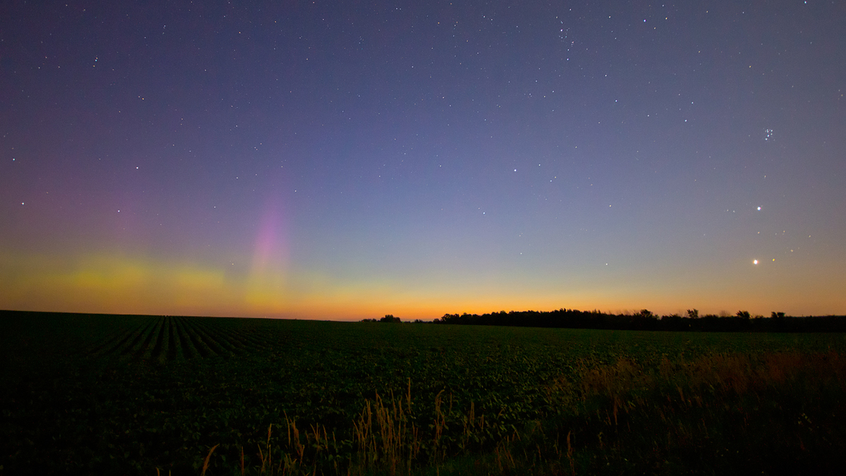 Jupiter, Venus and the Pleiades over Saint Cloud, MN