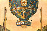 The first free ascent of a hot-air balloon with human passengers, on Nov. 21, 1783. — Jean-François Pilâtre de Rozier and the Marquis d´Arlandes