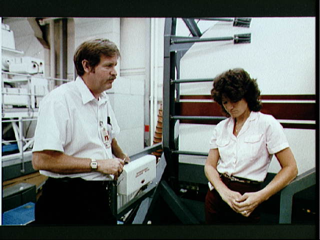 Sally Ride During Training Session for STS-7 Mission