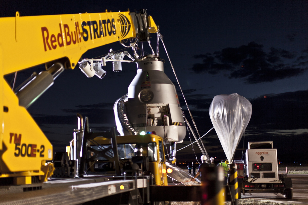 Red Bull Stratos Capsule Before Liftoff