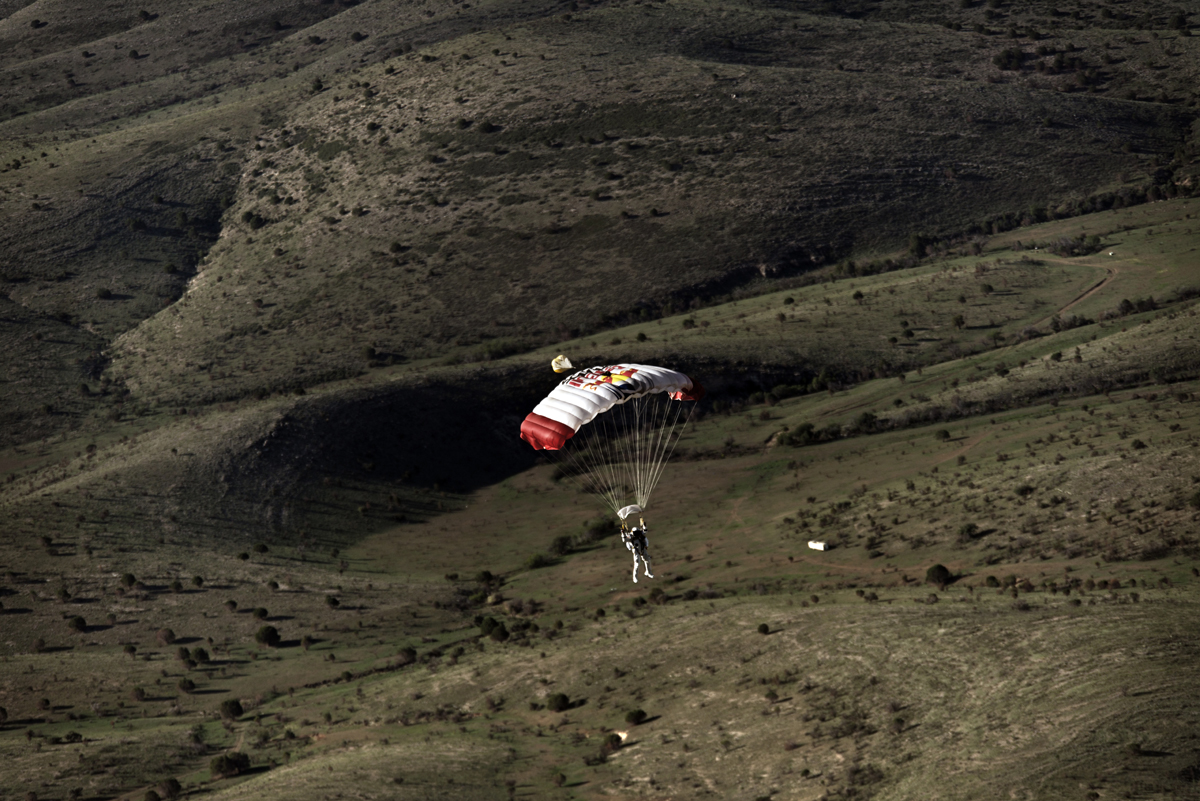 Baumgartner Lands in the Desert