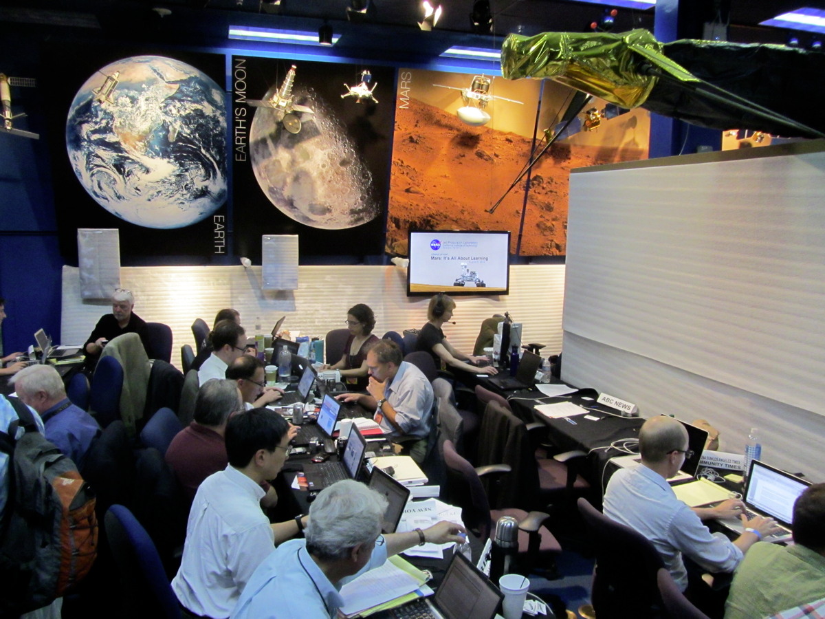 Reporters Covering Curiosity Rover Landing