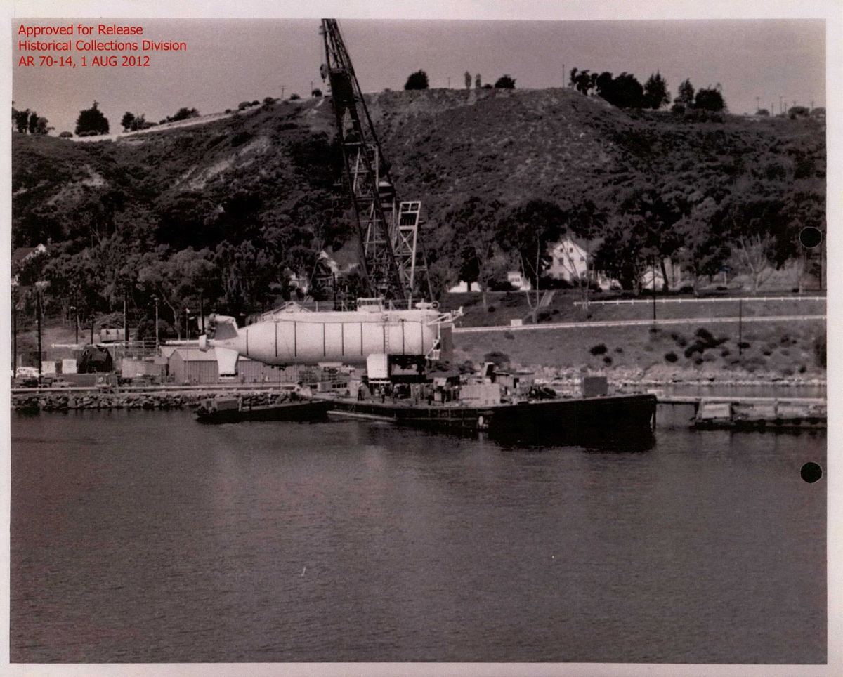Trieste II Bathysphere Hoisted