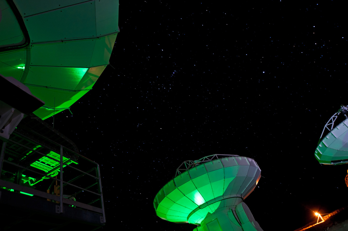 Orion over ALMA Antennas