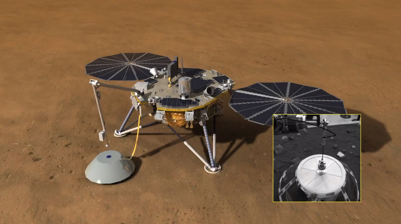 InSight Mars Lander Covers Seismic Sensor