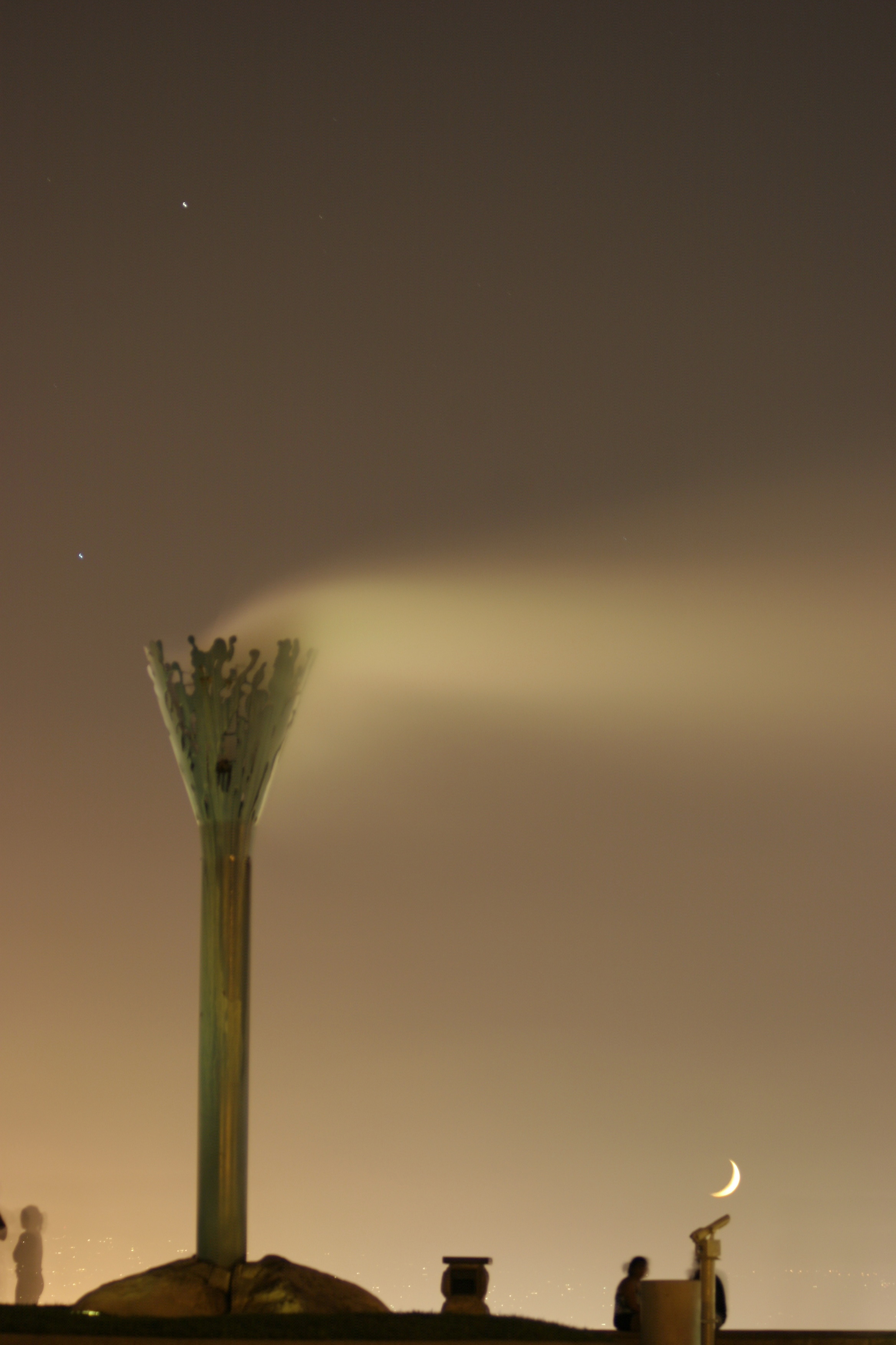 Moon, Saturn, Mars, Spica and Smoke