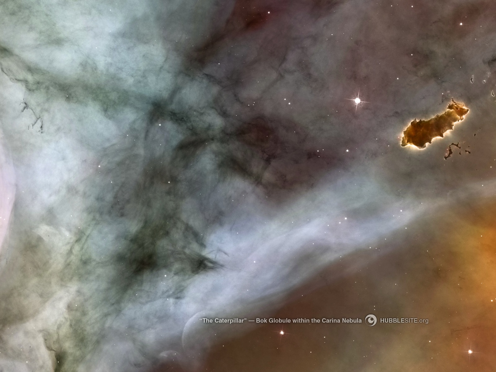 The Caterpillar, a Bok Globule in the Carina Nebula