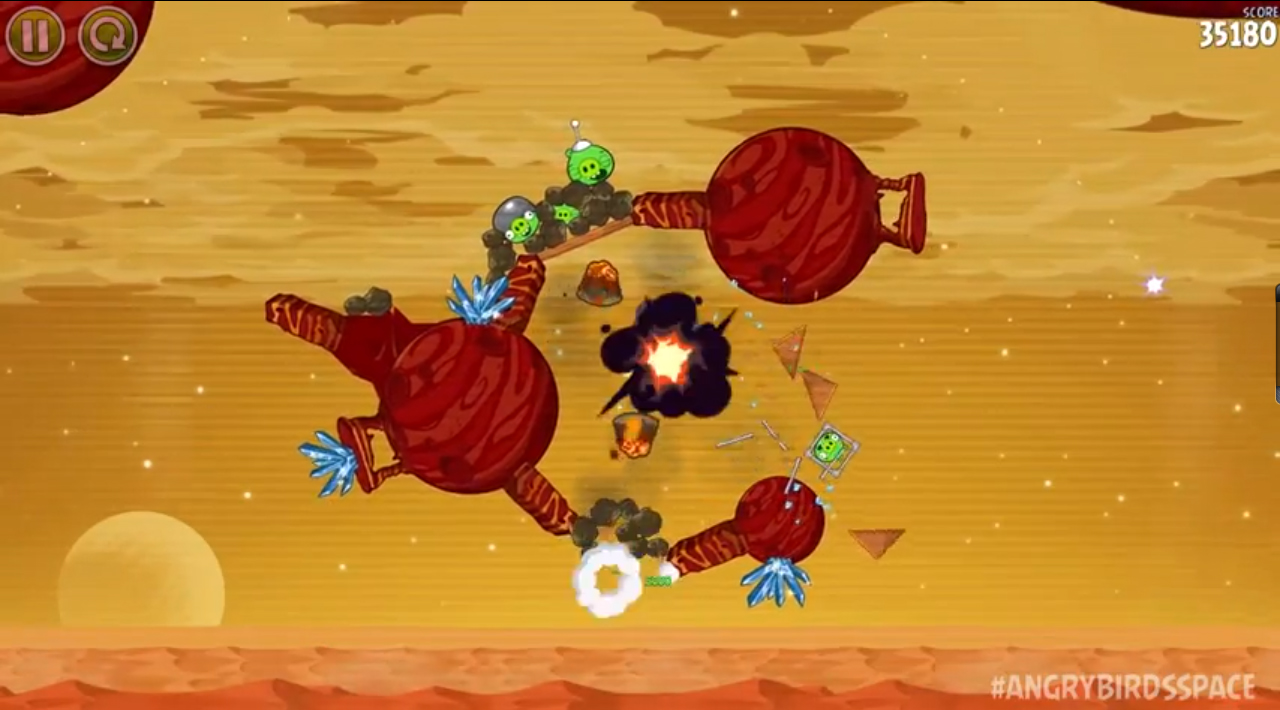 Angry Birds Space: Red Planet Gameplay