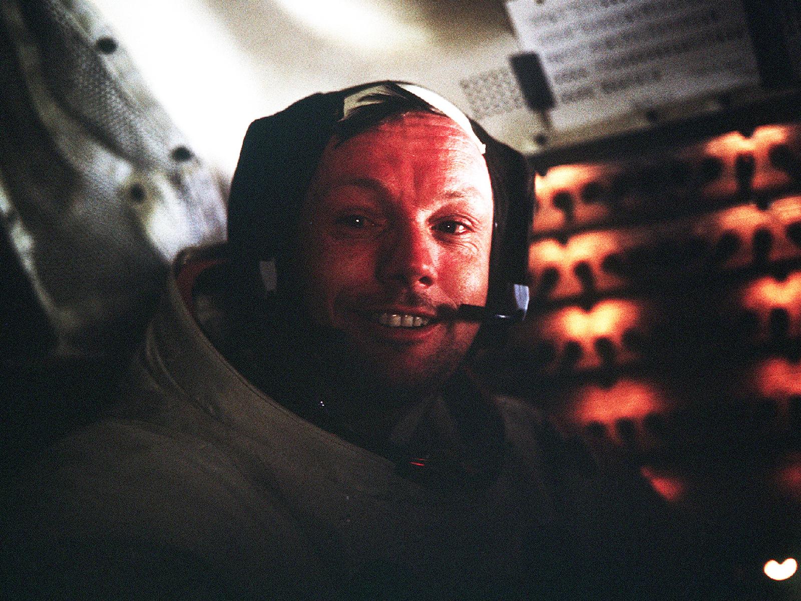 Neil Armstrong Smiles After 1st Moonwalk