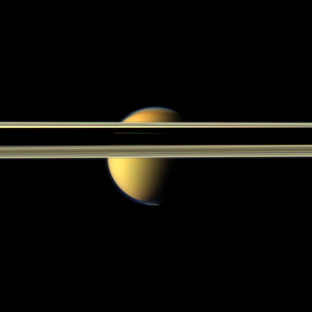 Titan Obscured by Saturn's rings
