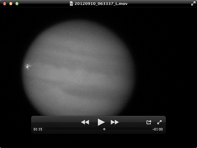 Explosion on Jupiter Seen by George Hall
