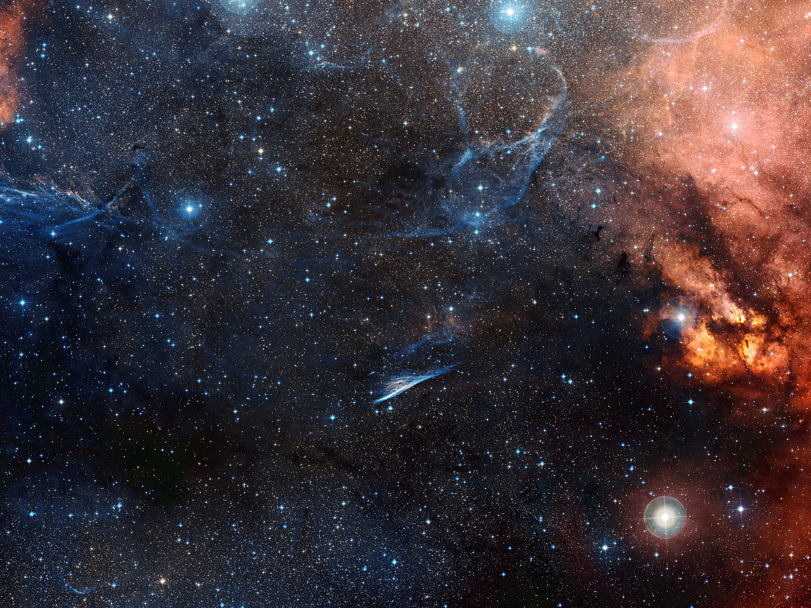 Wide-field View of the Sky around the Pencil Nebula