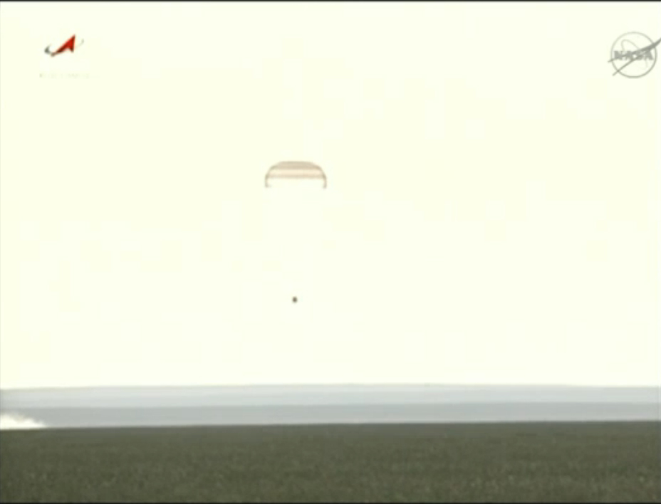 Expedition 32 Crew Soyuz Before Landing