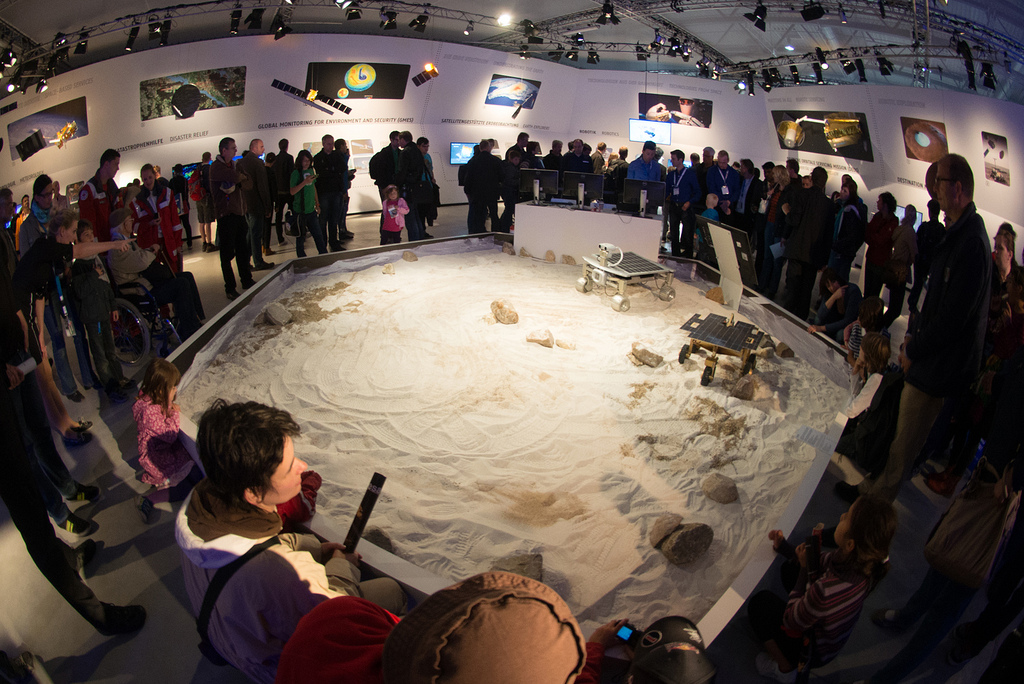 Public visiting the ‘Space for Earth’ Space Pavilion