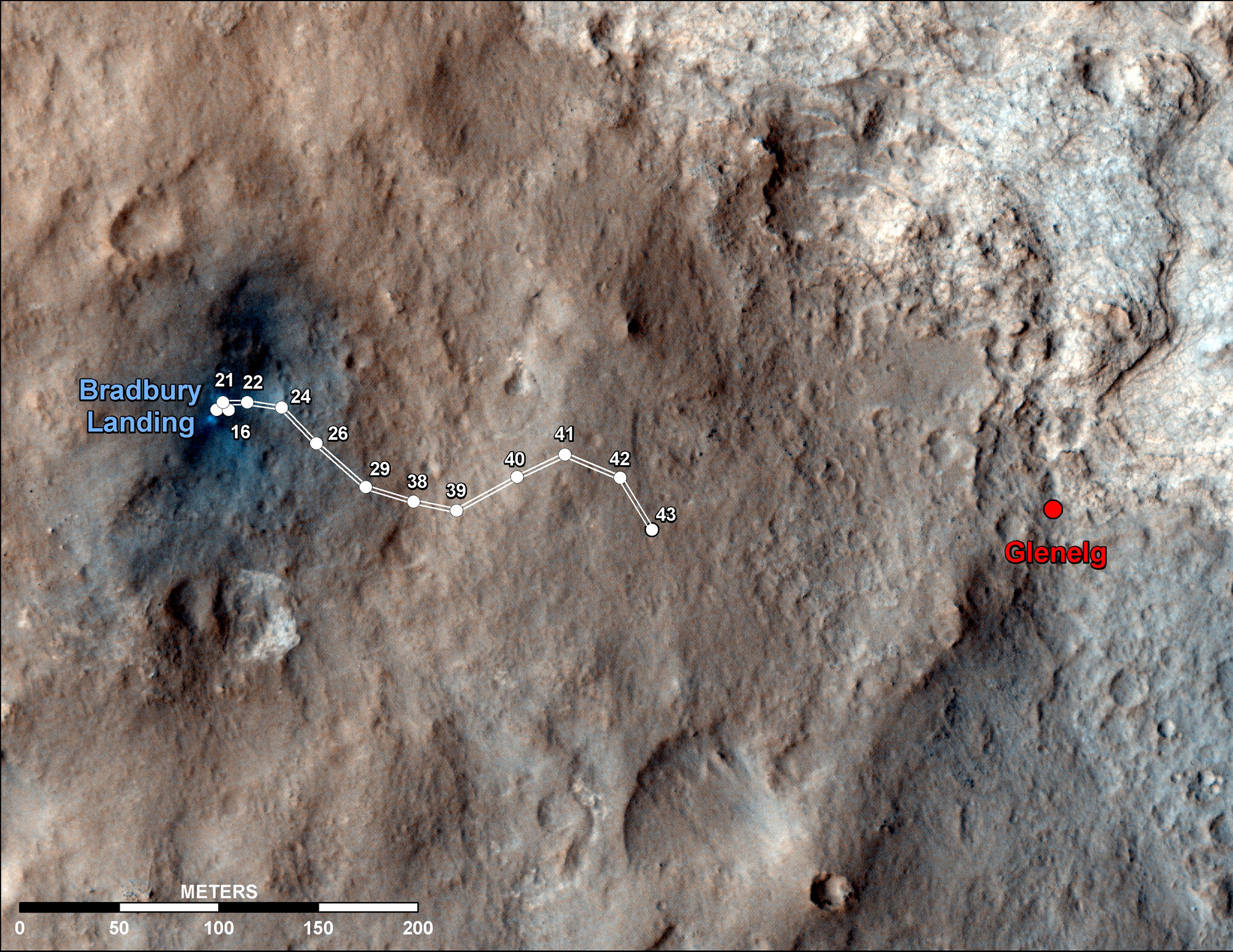 Curiosity Rover's Mars Drive Map: 9/19/12