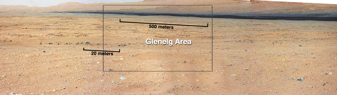 Curiosity Mars Rover Views Glenelg Features