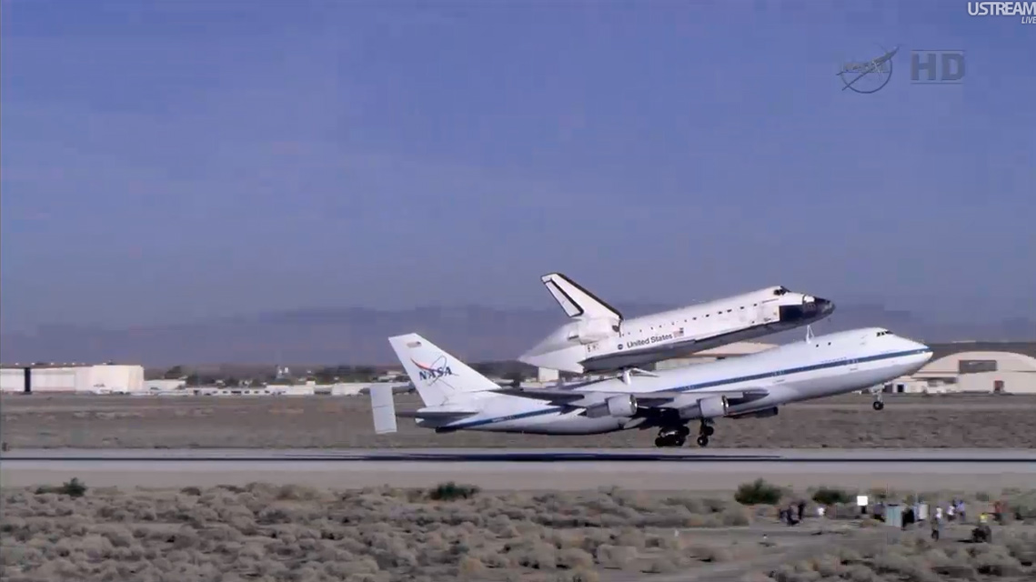 Endeavour Takeoff from Edwards Air Force Base