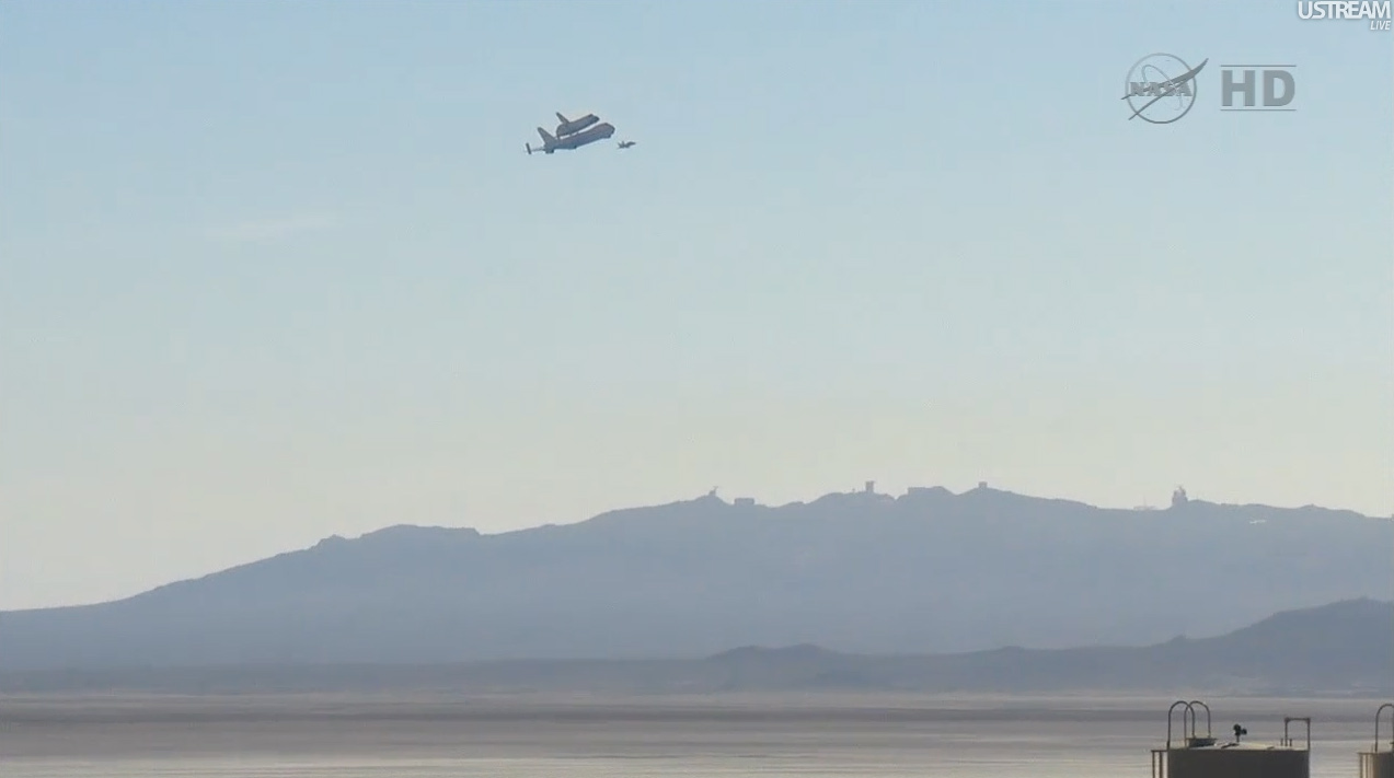 Endeavour with California Desert and Mountains