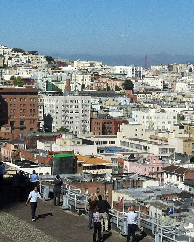 Endeavour over San Francisco's Chinatown