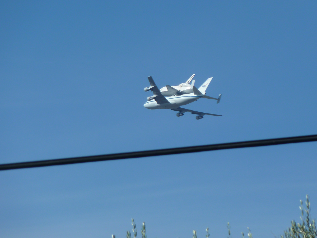Endeavour over Castro Valley, CA
